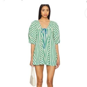 Free People Bop Around Romper in Green